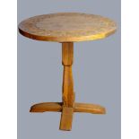 Thomas Gnomeman Whittaker (1910-1991), of Littlebeck, an oak coffee table, circular top carved
