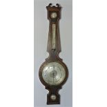 A. Maspoli, Hull - A Victorian mahogany four glass wheel barometer, the silvered 8" dial with map of