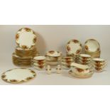 A Royal Albert (Old Country Roses) dinner service for 12 place settings comprising 10 1/2" dinner