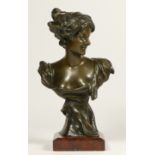 After G. Van der Straeten (French/Belgium 1856 - 1928), a 20th century bronze bust of a lady,