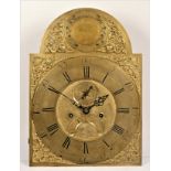 Thomas Hartley, Snaith, an 18th century brass 12" dial eight day longcase clock dial and movement,