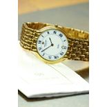 Raymond Weil, Fidelio, an 18k gold plated date quartz gentleman's wristwatch, c. 1989, ref 4802,