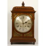 Winterhalder & Hofmeier, a late 19th century German walnut 8 day bracket clock, the silvered dial