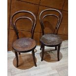 J and J Kohn, Vienna, Austria, a pair of model number 14 child's bentwood bistro chairs, with