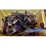 A Stanely plane, with manual, original box, together with other planes, hand drills, measures and