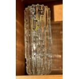 Sklo Union by Frantisek Visner pressed clear glass 'Maze' vase, 22cm.