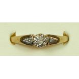 A 9ct gold and diamond ring, S 1/2, 1.7gm