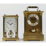 A mid 20th century German carriage clock by Rapport, brass case, 8 day movement striking to bell,