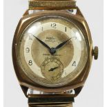 Rotary, a 9ct gold manual wind gentleman's wristwatch, Birmingham 1938, 29mm, to an expanding