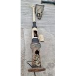 A Victorian cast iron Hull County Council street lamp, the power box with cast three crowns motif,