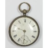 J. Caley, London, a ladies silver verge pocket watch, London 1866, 40mm