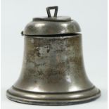 A silver inkwell in the form of a bell, Birmingham 19097cm, loaded, lacking well