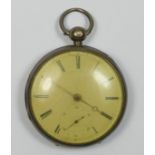 Rob Jones, Liverpool, a Victorian silver pocket watch, Chester 1841, white enamel dial,