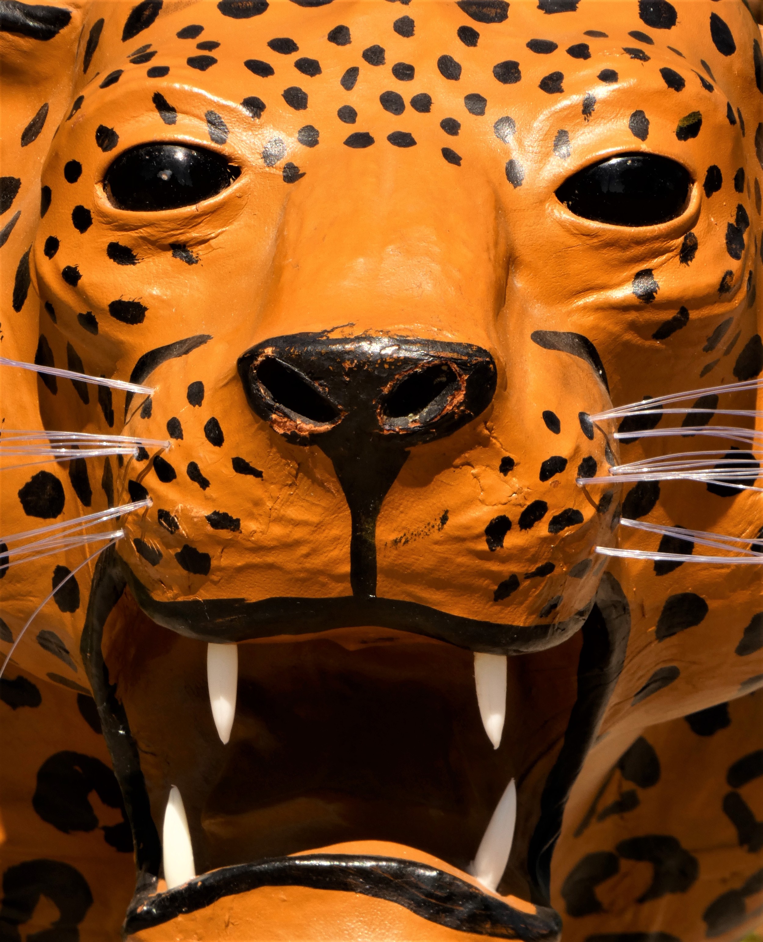 A paper mache sculpture, in the form of a leopard, plastic teeth and whiskers, 100cm x 70cm x 30cm - Image 6 of 6