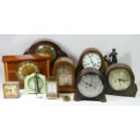 A collection of mid 20th century and later mantel clocks, to include Smiths Enfield bakelite
