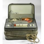 A Philips EL 3534 reel to reel tape recorder. Portable with reels, together with a collection of