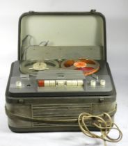 A Philips EL 3534 reel to reel tape recorder. Portable with reels, together with a collection of