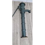 A Victorian cast iron floor mounted hand pump, 145cm.