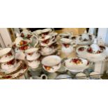 Old Country Roses, Royal Albert tea service comprising six place settings of cups and saucers, tea