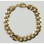 A 9ct gold flat curb link bracelet, 21.2gm