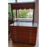 A Victorian waxed pine washstand with two frieze drawers, 86 x 53 x 75cm together with an eight