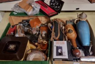 A substantial collection of brewery and alcohol related collectables, including hipflasks, canteens,