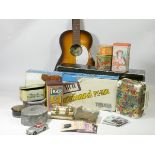 A Kansas acoustic guitar, case, a Yamaha PortaSound PS-200 keyboard, original box, The James Bond