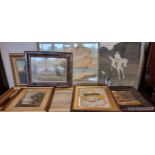 A collection of nine Victorian and later oils and watercolours