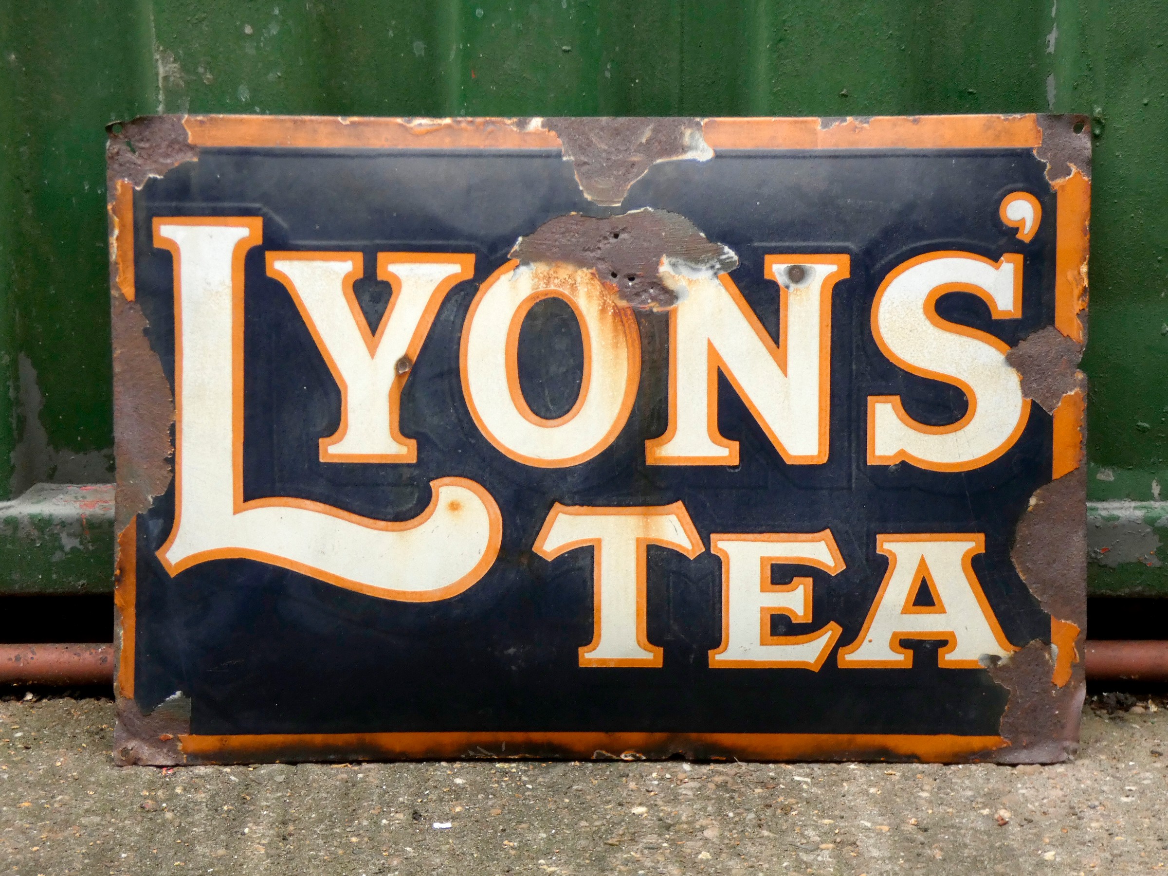 An enamel single sided sign, Lyon's Tea, 75cm x 50cm