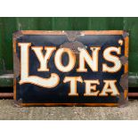 An enamel single sided sign, Lyon's Tea, 75cm x 50cm