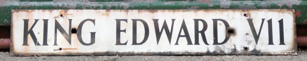 KING EDWARD VII, a single sided vitreous enamel advertising sign, the reverse painted COURAGE, 15