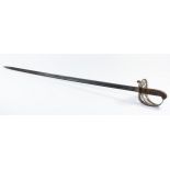 A Victorian Rifle Volunteers Officer's Sword, the 32 3/4 inch, single edged blade with etched