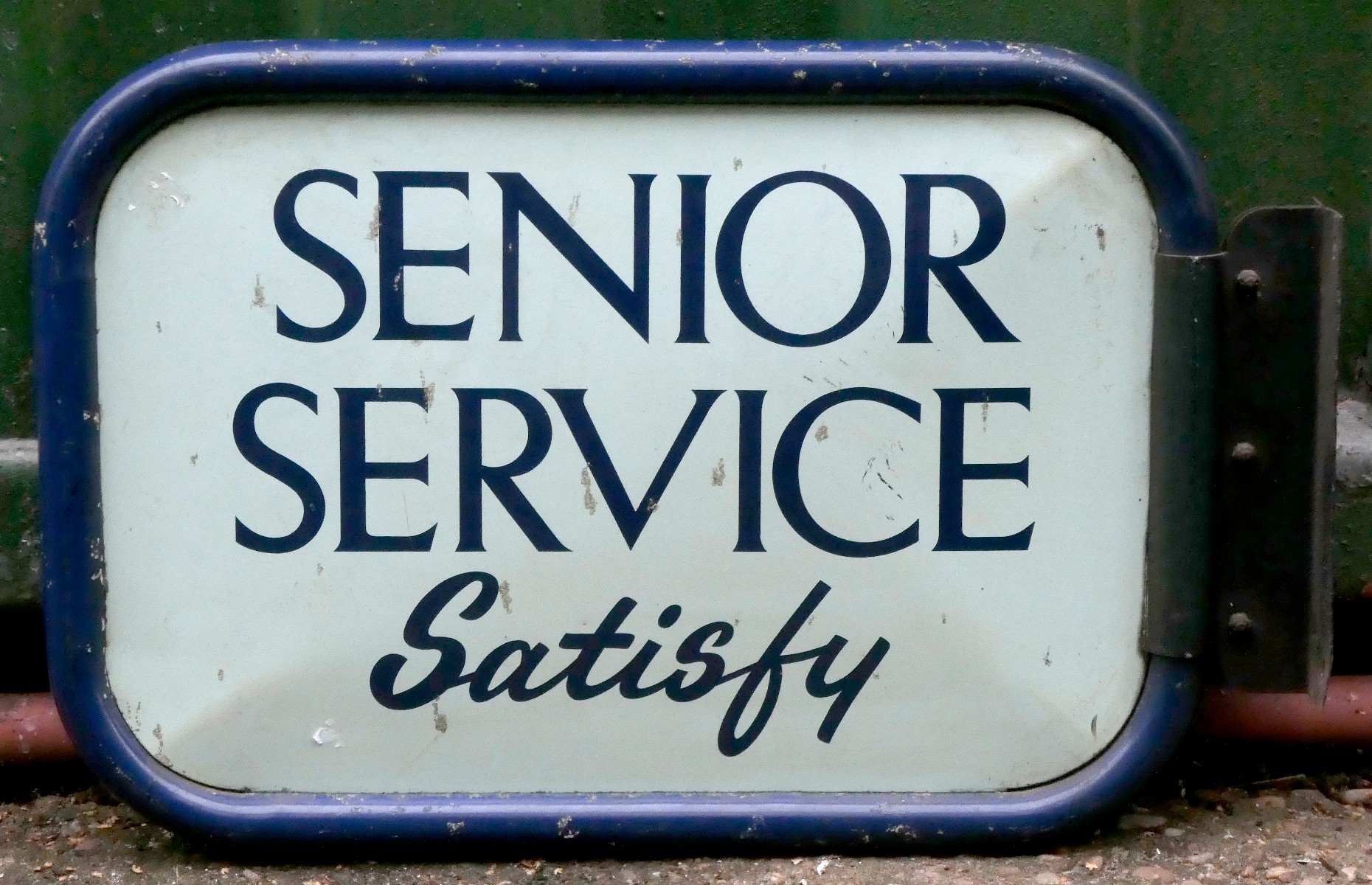 A metal double sided sign, Senior Service Satisfy, 54cm x 34cm - Image 3 of 3