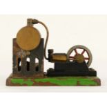 An English ESL Major 1550 horizontal boiler stationary live steam engine, burner, 14 x 15cm.