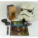 Star Wars Trilogy special edition VHS, two Star Wars wristwatches, a Storm Trooper latex mask and