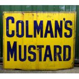 A vitreous enamel single sided sign, Colman's Mustard, 153cm x 124cm