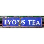 Lyons Tea, a single sided vitreous enamel advertising sign, 18 x 69cm.
