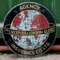 The Liverpool and London and Globe Insurance Co. Ltd., a circular glass and printed advertising