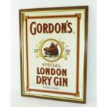 A vintage Gordons London Dry Gin advertising mirror, 60 x 44cm.