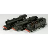 A Hornby OO gauge loco, 69550 in BR black livery, a Tri-Ang OO gauge loco, 82004 in BR black