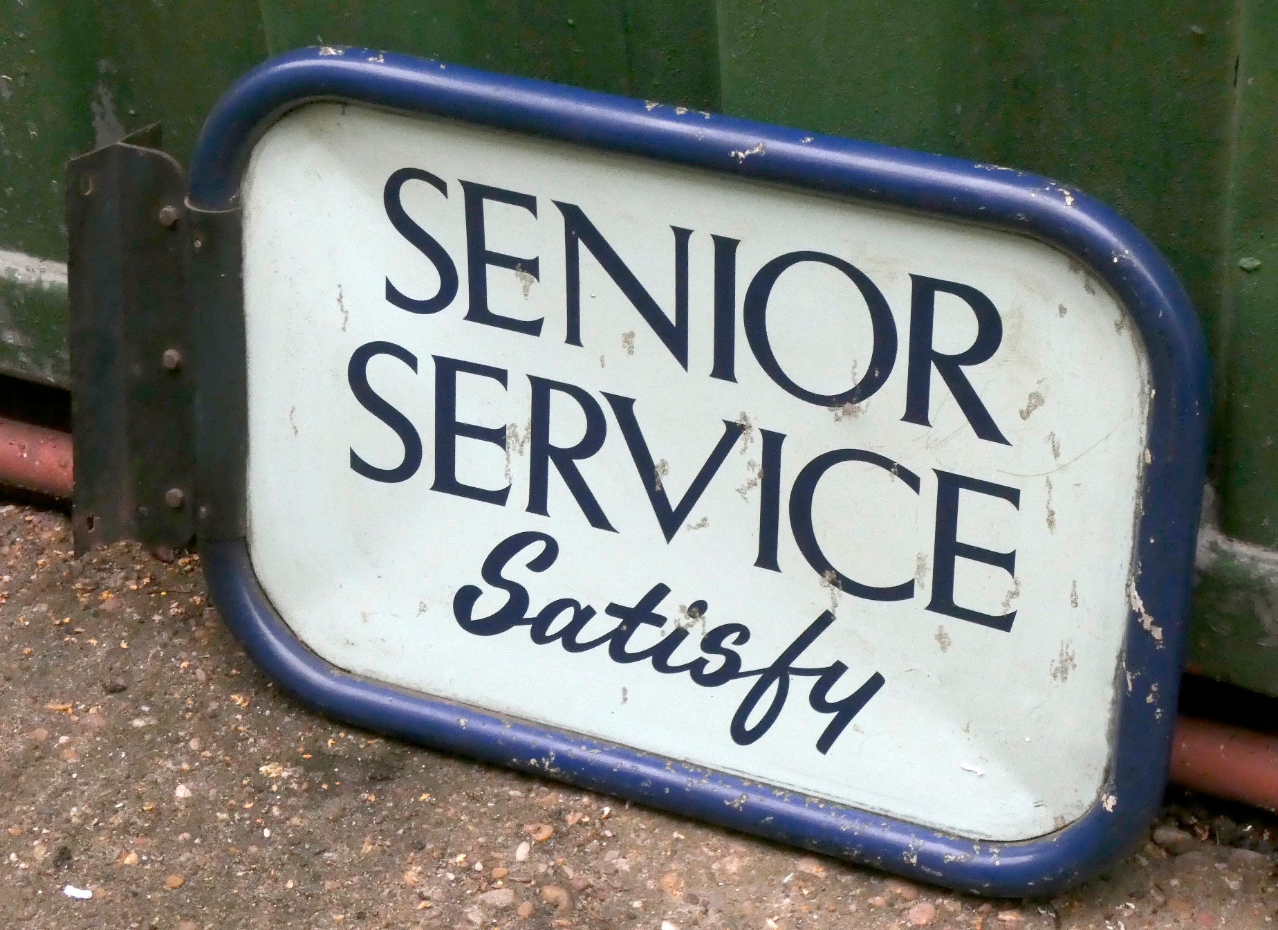 A metal double sided sign, Senior Service Satisfy, 54cm x 34cm - Image 2 of 3