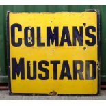 Colman's Mustard, a single sided vitreous enamel advertising sign, 91 x 97cm.