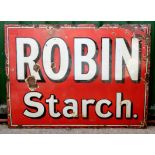 Robin Starch, a single sided vitreous enamel advertising sign, 93 x 122cm.