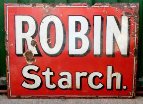 Robin Starch, a single sided vitreous enamel advertising sign, 93 x 122cm.