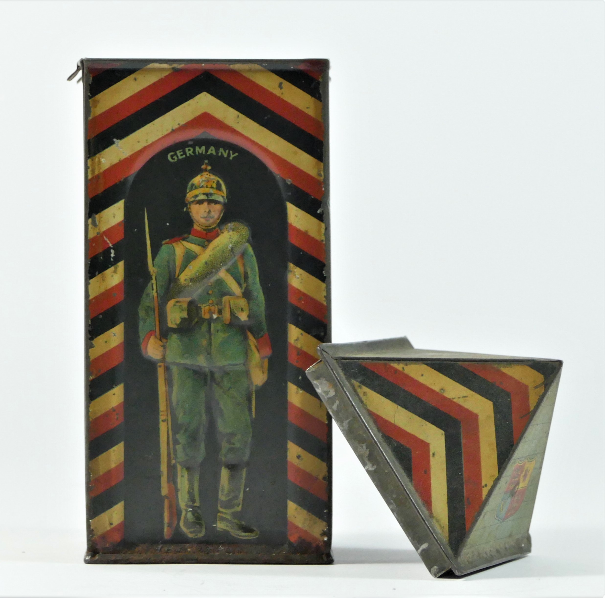 An early 20th century Huntley & Palmer Biscuit Tin, modelled as a sentry box, each face depicting - Image 6 of 6