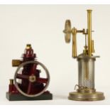 Stuart Turner maroon compressor engine, with 4.5 inch heavy flywheel, 2 cylinders and pulley for