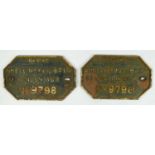 Two cast iron railway wagon owners plates, Shell Mex & BP Ltd, London (9798)