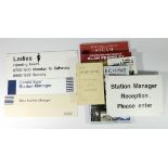 Box of four modern plastic railway signs, Station Manager, Duty Station Manager,