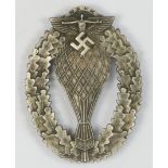 A German WWII NSFK Balloon Commanders badge, numbered verso 231240, 58 x 42mm.