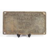 A cast iron British Transport Commission caution notice, 19 x 33cm